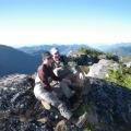 Mountain landing after heli-fishing